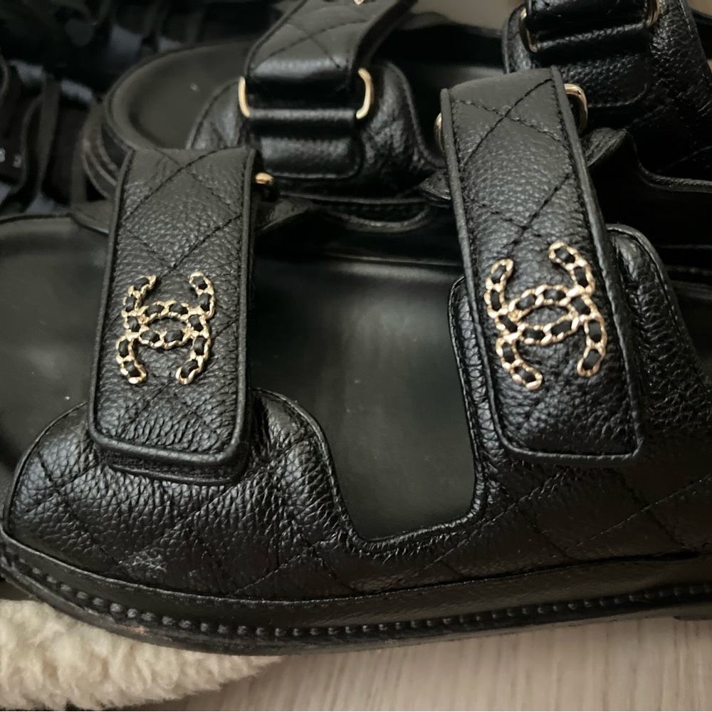 Chanel Dad sandals quilted CC